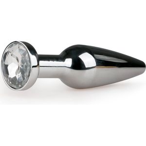 Zilveren Smalle Buttplug Met Diamant