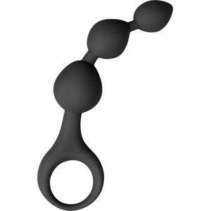 Siliconen anale kralen dildo - zwart