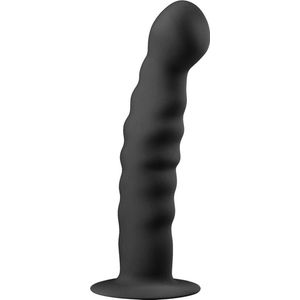 Siliconen dildo met zuignap - zwart