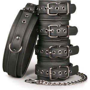 EasyToys Fetish set with Collar Ankle and Wrist Cuffs BDSM-artikelen 3 st