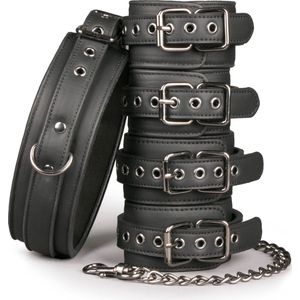 Fetish Set Met Halsband, Enkelboeien En Handboeien