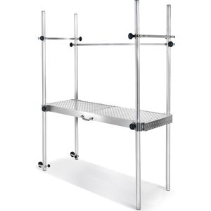 Inklapbare Trapladder met Wielen Dubbel Oploopbaar 2 Treden