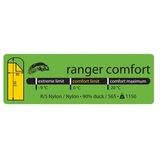 LOWLAND OUTDOOR® Donzen slaapzak - Ranger Comfort - 230 x 80 cm (incl. capuchon) -  1195gr - 0°C - Nylon