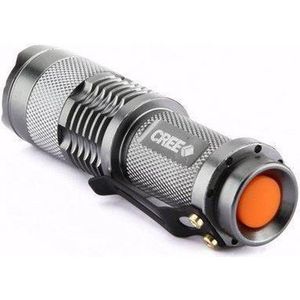 Torch LED 300 Lumens zaklamp mini silver 9,3 CM