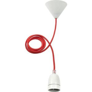 Pendel met E27 fitting - Met nylon kabel - Rood