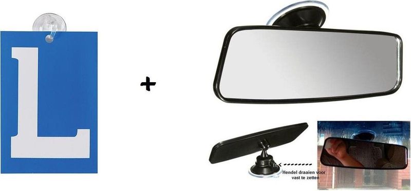 ProPlus - Rijschool Set - Achteruitkijkspiegel - L-teken - Blauw