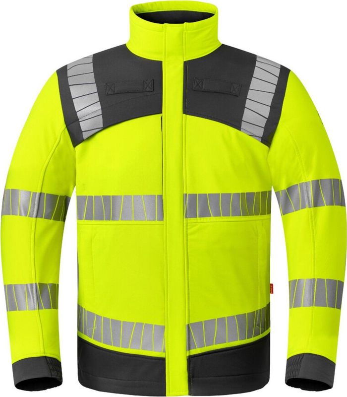 HAVEP 50410 Softshell Jack - Fluo Geel/Charcoal - Recycled Polyester - Vlamvertragend