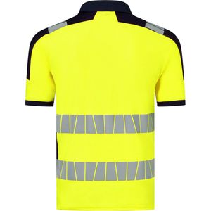 HAVEP - 10080 - Polo - Fluo Geel/Marine - High Visibility+