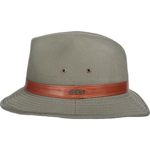 Hatland - UV Bucket hoed voor heren - BushWalker - Olijfgroen - maat XXL (63CM)