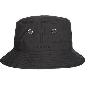 Hatland - Waterbestendige UV Bucket hoed voor heren - Kasai - Zwart - maat M (57CM)