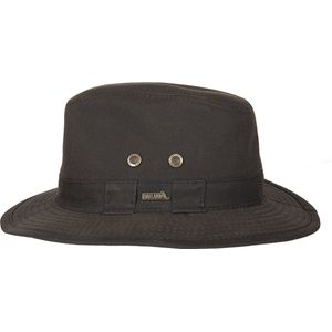 Hatland - Stoffen hoed voor heren - Sanbourne - Bruin - maat XL (61CM)