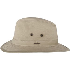 Hatland - UV fedora hat for adults - Walker - Beige - maat XL (61CM)