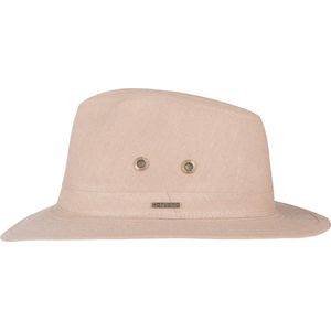 Hatland - UV Fedora hoed voor heren - Yannick - Khaki - maat S (55CM)