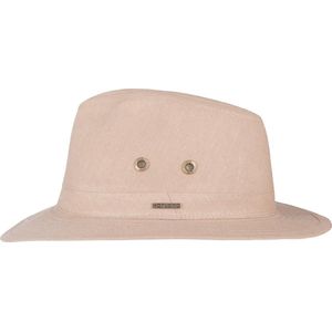 Hatland - UV Fedora hoed voor heren - Yannick - Khaki - maat XL (61CM)