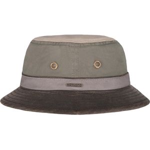 Hatland - UV Bucket hoed voor heren - Yasser - Olijfgroen - maat L (59CM)