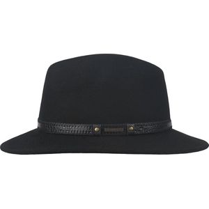 Hatland - Wollen hoed voor heren - Yashvier - Zwart - maat M (57CM)
