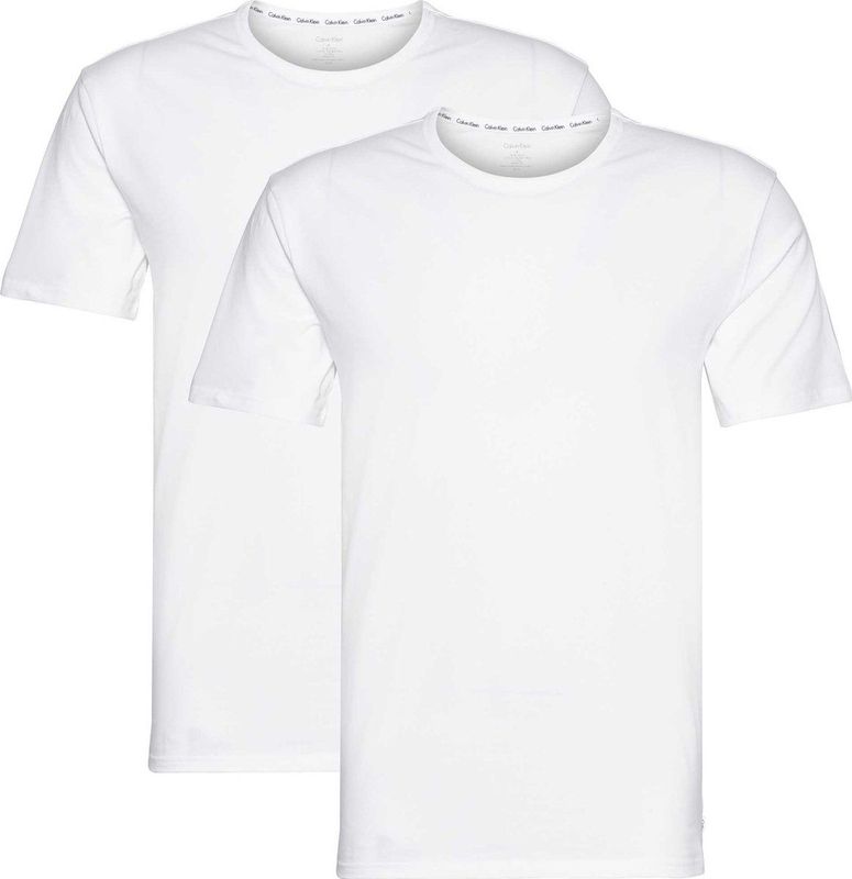 Calvin Klein SS Crew Neck Sportshirt - Mannen - wit zwart