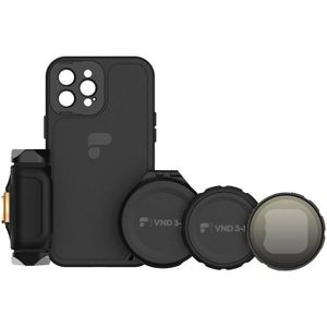 PolarPro - LiteChaser - iPhone 12 Pro - VND Kit - Beschermhoes - Bijpassend handvat - Variabel ND-filter - Lensdop - Compatibel met Moment M-serie lenzen - MagSafe