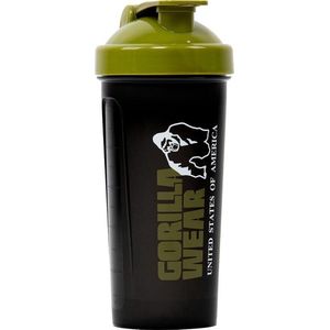 Gorilla Wear Shake Beker XXL - 1000 ml - Zwart/Legergroen
