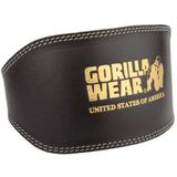 Gorilla Wear 6 Inch Leren Sportriem - Halterriem - Mannen - Krachttraining - Zwart/Goud - L/XL