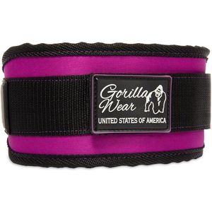 Gorilla Wear - Damesliftgordel - Zwart/Paars - Verstelbaar - 4 Inch Ruggedeelte