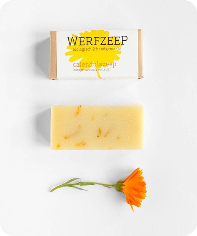 Werfzeep Calendulazeep - Natuuurlijke zeep - voor Gevoelige Huid - 100 gram