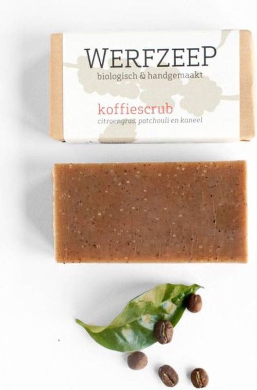 Werfzeep Koffiescrub – Scrub met Koffie - Natuurlijke zeep - Handgemaakt - Biologische en Vegan zeep - 100 gram