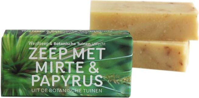 Werfzeep botanische tuinen - Mirte en papyrus - Natuurlijke zeep - Handgemaakt - Vegan zeep – 100 gram
