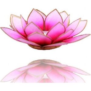 Lotus sfeerlicht roze/lichtroze goudrand - 13.5 cm - S