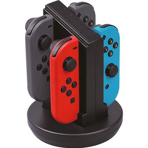 QWARE - Nintendo Switch laadstation – 4 controllers tegelijkertijd opladen – compatibel met Nintendo Switch – kleur: zwart