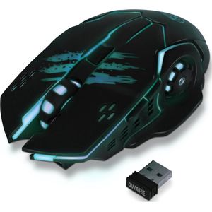 Qware - Phoenix - Draadloze Gamingmuis - Zwart - Ergonomisch Ontwerp