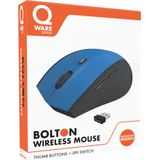 Qware - Bolton - Draadloze Muis - Blauw - Ergonomisch Design