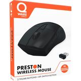 Qware Office - XL Muis - Grote Handen - Draadloos - Preston - 1000-1600-2400 DPI - Rechtshandig - Zwart