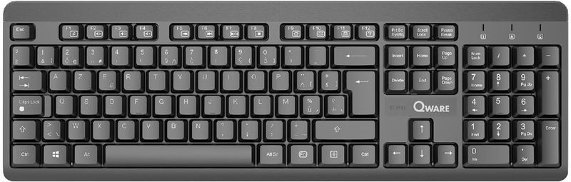 Qware Office - Draadloos Toetsenbord - 2.4ghz - USB - Swindon - Zwart - Qwerty