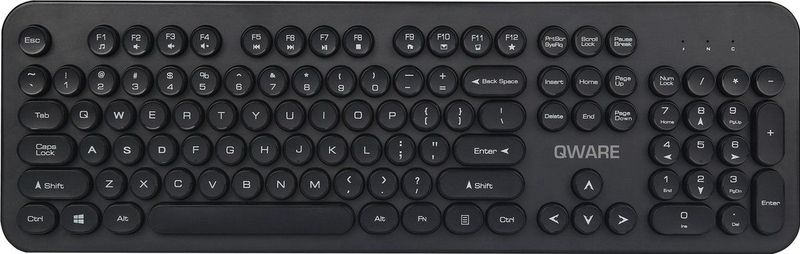 Qware - Bradford - Toetsenbord - Zwart - Draadloos met 12 Multimediatoetsen