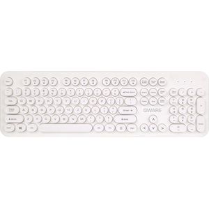 Qware - QW Pck-120 - Toetsenbord - Wit - Draadloos - Ronde Toetsen