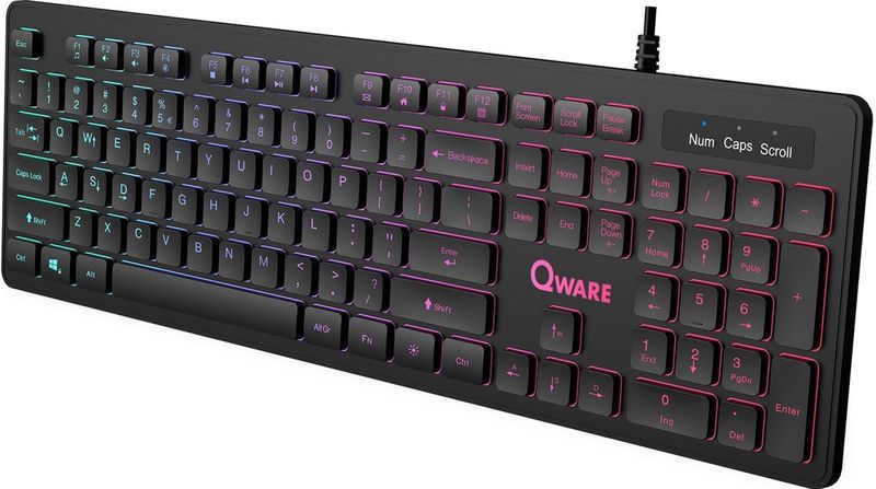 Qware - Kingston - Bedraad Toetsenbord - Zwart - USB-kabel 1.4 Meter