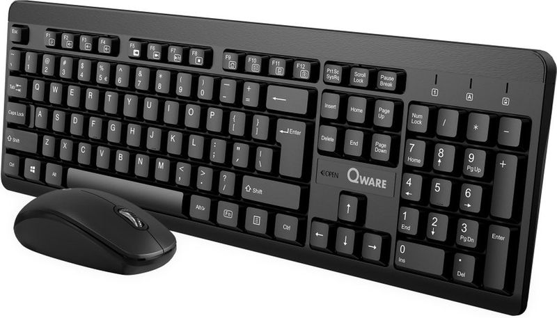 Qware - Nottingham - Toetsenbord Muis Set - Draadloos - Zwart - Qwerty