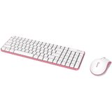 Qware Office - Toetsenbord - Muis - Draadloos - 2.4ghz - USB - Desktopset - Combo - Waterford - Roze - Qwerty