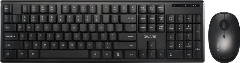 Qware - Blackpool - Draadloze Toetsenbord en Muis Set - Zwart - QWERTY