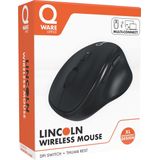Qware - Lincoln - Draadloze Muis - Zwart - Multiconnect - Bluetooth - 2.4 GHz