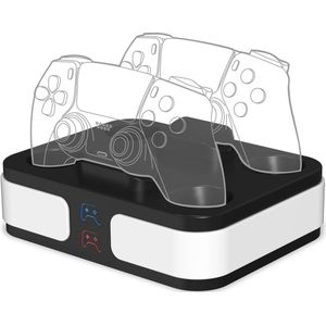 Qware - Dual Laadstation V2 - Oplader - Zwart - Geschikt voor PS5 Controllers