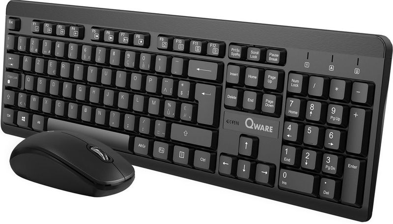 Qware - Nottingham - Draadloze Toetsenbord Muis Set - Azerty - 2,4 GHz