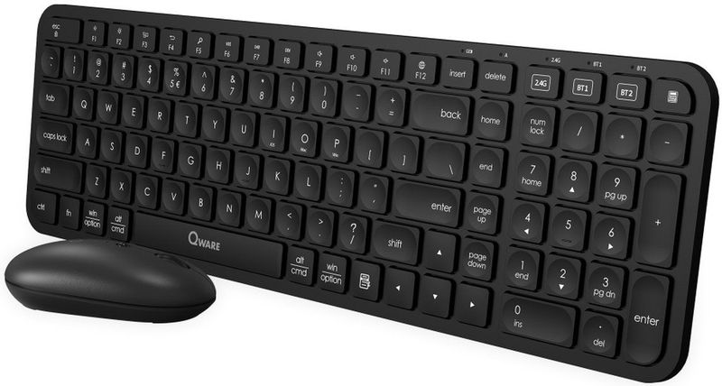 Qware - Toetsenbord - Draadloos - Multiconnect - Zwart - Qwerty