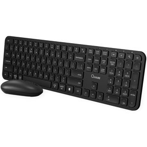 Qware - Eastbourne - Draadloze Toetsenbord Muis Set - Zwart - USB Dongel