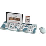 Qware - Florence - Toetsenbord - Draadloos - Groen/Turquoise - Multiconnect