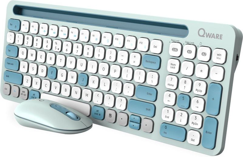 Qware - Florence - Toetsenbord - Draadloos - Groen/Turquoise - Multiconnect