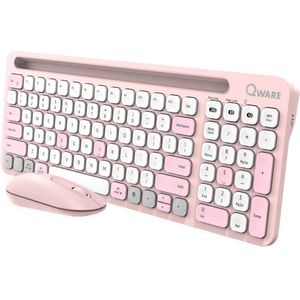 Qware - Florence - Draadloos Toetsenbord - Roze - Multiconnect - Bluetooth