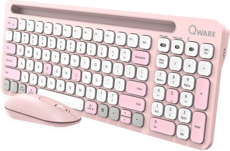 Qware - Florence - Draadloos Toetsenbord - Roze - Multiconnect - Bluetooth