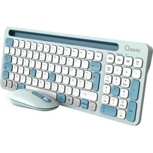 Qware Draadloos Toetsenbord En Muis Florence Azerty Zwart (pcb-398gn)